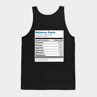 Balinese Cat Facts Tank Top